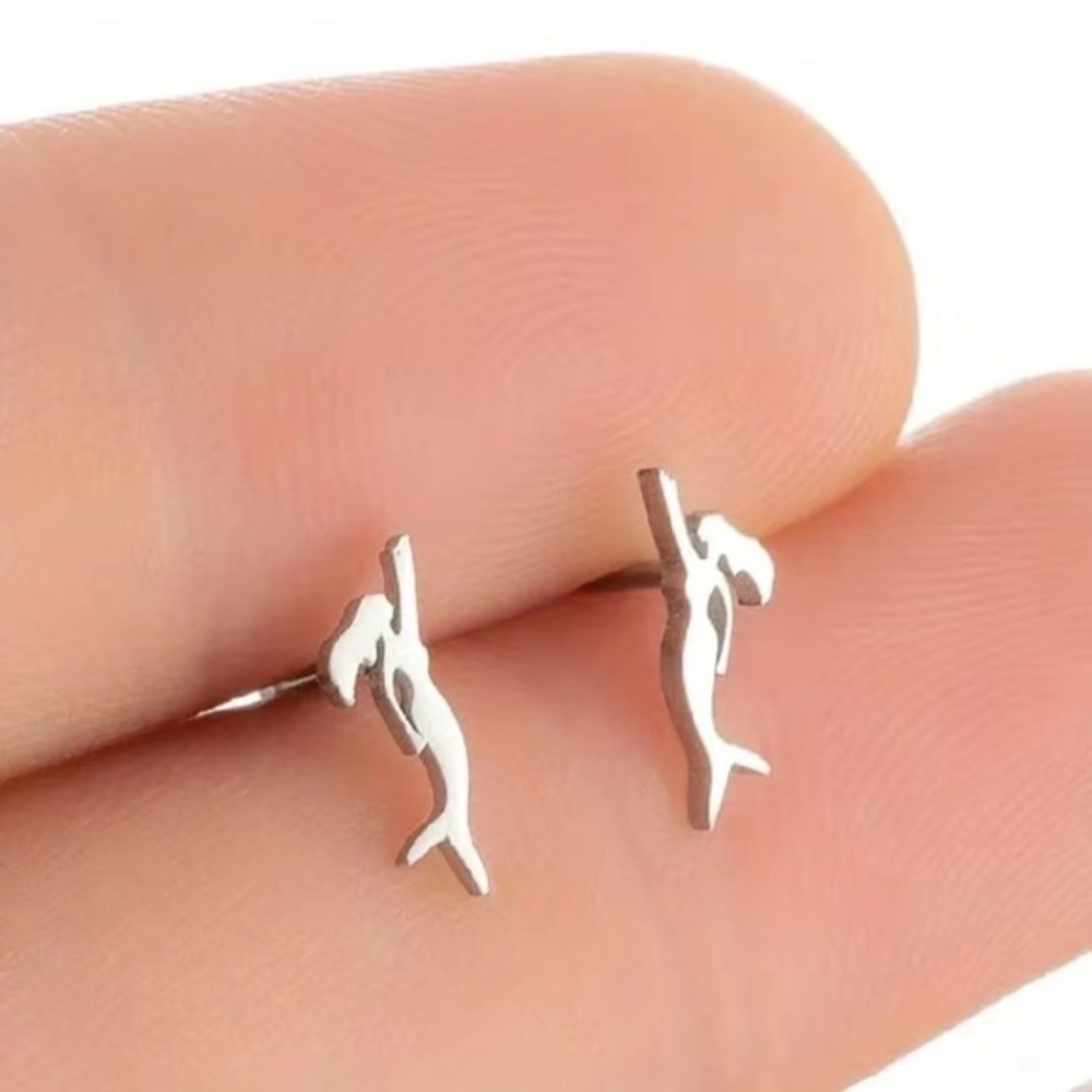 Dainty Mermaid Ear Studs| Stainless Steel| Perfect Gift For An Ocean Lover - Picture 1 of 2